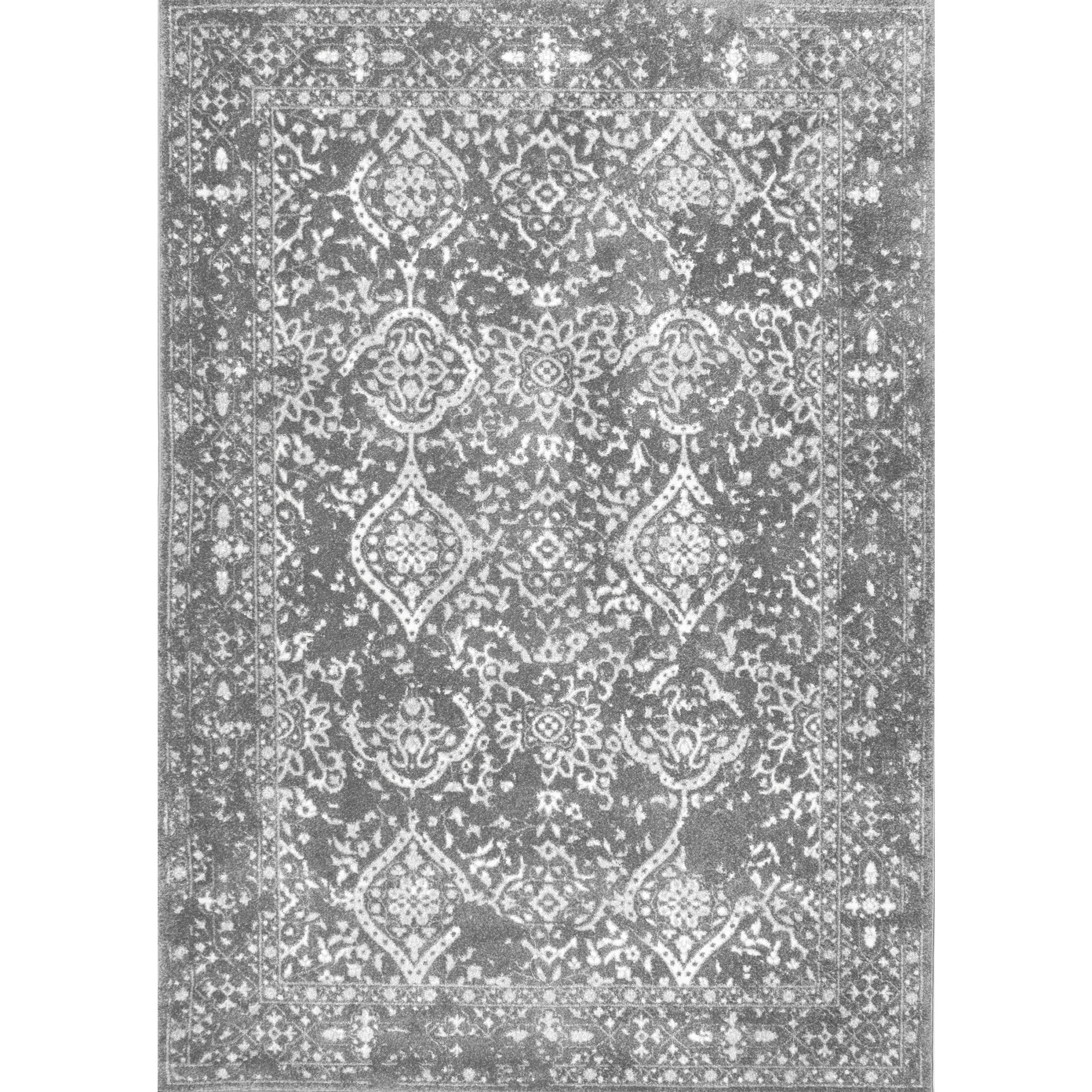 nuLOOM Odell Faded Vintage Area Rug, 6' x 6', Square, Odell Grey