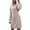 Pink, variant on Women's V Neck Shoulder Drop Sweater Dress Long Sleeve Waistband Woolen Knitted Dress Autumn Winter Fashion Casual Comfortable