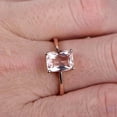 thumbnail image 2 of 10K Rose Gold 7mm Cushion Cut 1.30 Carat Pink Morganite Engagement Ring Solitaire Promise Ring Anniversary Gift Personalized for Brides, 2 of 5