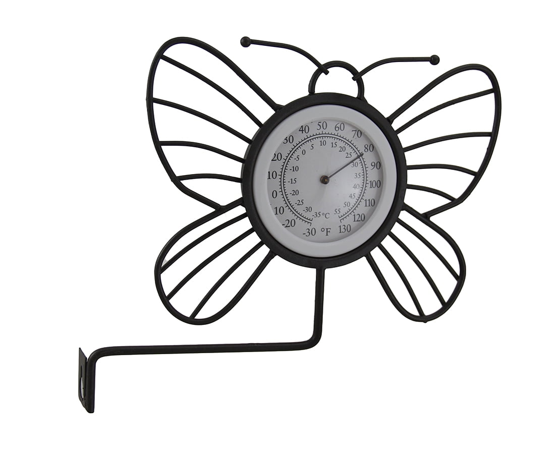 Wrought Iron Wall Mounted Butterfly Outdoor Thermometer Walmart Canada