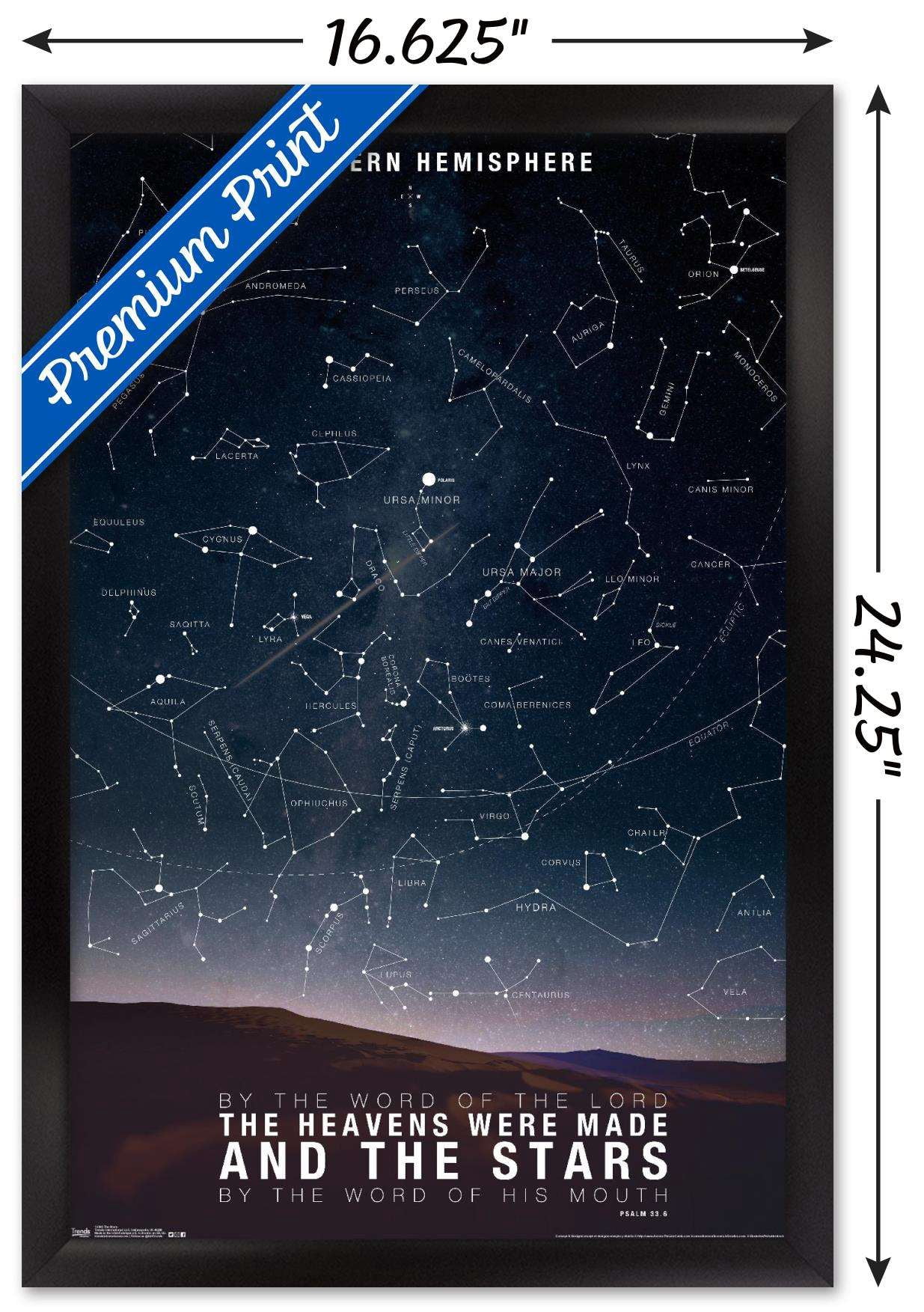 The Stars Wall Poster, 14.725" x 22.375", Framed