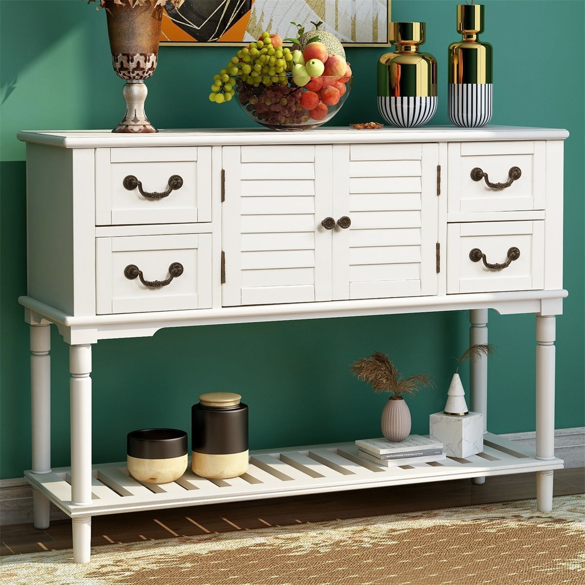 Sentern Console Table with 4 Storage Drawers for Entryway Sofa Table