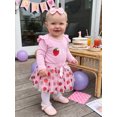 thumbnail image 4 of Cjfdfy Newborn Baby Girl 1St Birthday Outfit One Birthday Embroidery Long Sleeve Romper Strawberry Skirt And Headband Cake Smash Clothes Infant Cute My First Birthday Outfit, 4 of 9