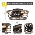 thumbnail image 4 of Chords Attic 18"  4-Light Farmhouse Caged Flush Mount Ceiling Fan with Lights and Remote, Rustic Low Profile Ceiling Fan for Bedroom, Living Room, Kitchen, 4 of 10