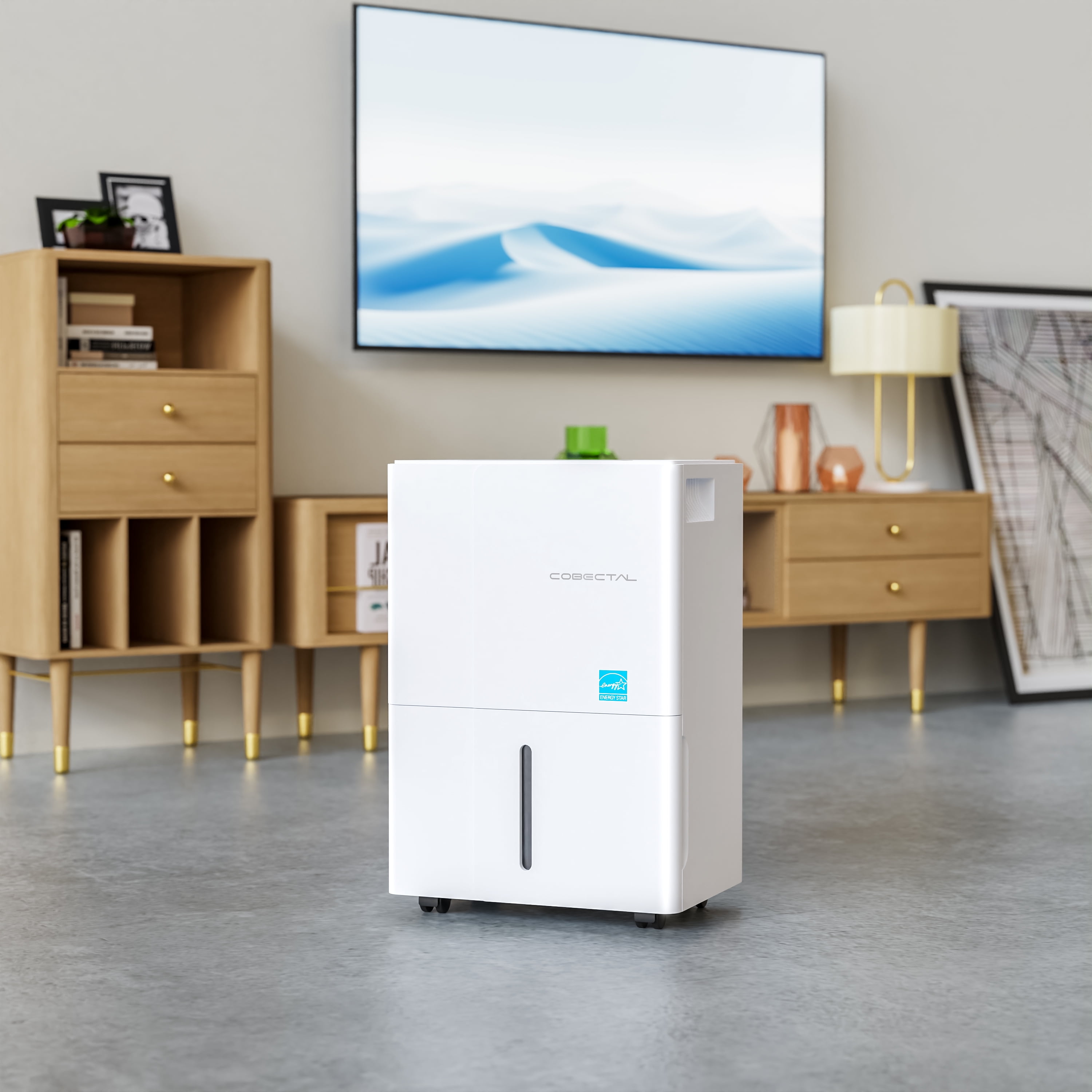 Cobectal 22 Pints Portable Dehumidifier for Basement and Home, 1500 Sq. Ft, 1.2-Gallon Water Tank
