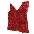 thumbnail image 2 of Blusa de punto con estampado de volantes bar III rojo XS, 2 of 2