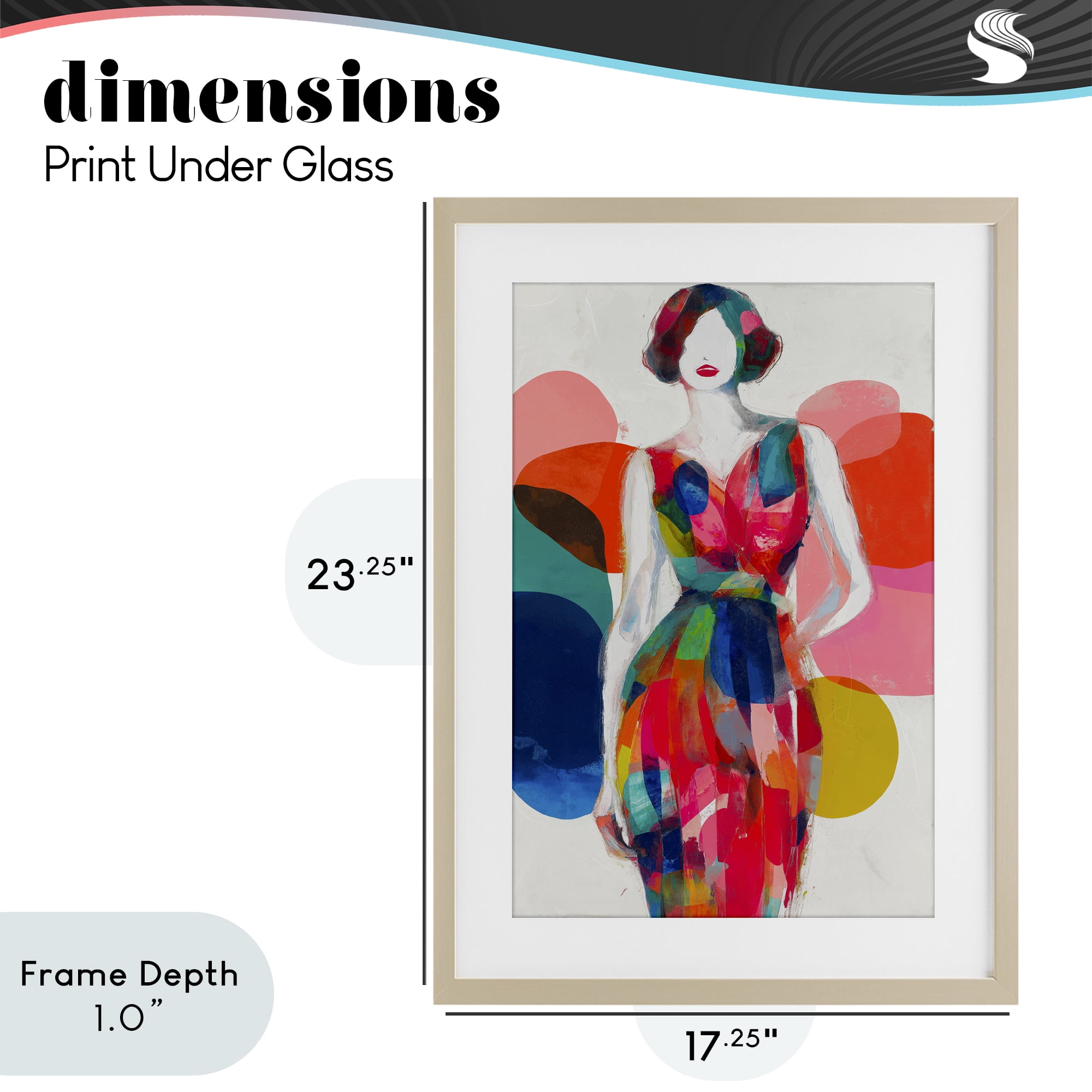 Stupell Industries Deco Fashion Woman Birch Framed Print Under Glass, design by Chromatic Storm Studio