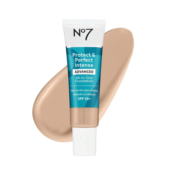 No7 Protect & Perfect Advanced All in One Foundation - Calico - Age Defying Foundation Makeup with SPF 50 - Makeup Base Cream Helps to Reduces Redness & Blurs Visible Pores (30ml)