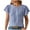 Blue, variant on lmcalzta Womens Summer Tops Short Sleeve Crew Neck Pleated T Shirts Solid Color Fashion Tees