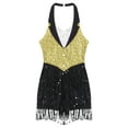 thumbnail image 5 of zdhoor Sequins Tassel Latin Dress for Women's Sparkle Jazz Cha-Cha Salsa Ballroom Fringe Leotard Yellow XL, 5 of 7