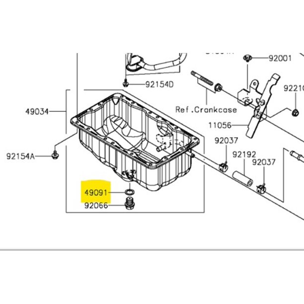 Kawasaki Oil Drain Plug Washer Mule Pro DX DXT 490910006