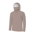 thumbnail image 4 of Htigea Mens Womens Rash Guard Shirt Long Sleeve UPF 50+ UV Sun Protection Hoodies with Mask Outdoors Fishing Tops Watermelon Red S, 4 of 9