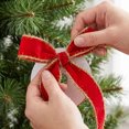 thumbnail image 3 of JeashCHAT Red Velvet Christmas Ribbon Roll, Decorative Wired Ribbon for Gift Wrapping, Christmas Tree Wreaths Decorations, Bow Making, 1.57 Inch x 9.84 Yards, 3 of 5