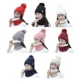 thumbnail image 5 of Winter knitted Hats Ski Cap Wool Lining Ball Cap Pompom Winter Hat For Women Girls Warm Knitted Cap pink, 5 of 9