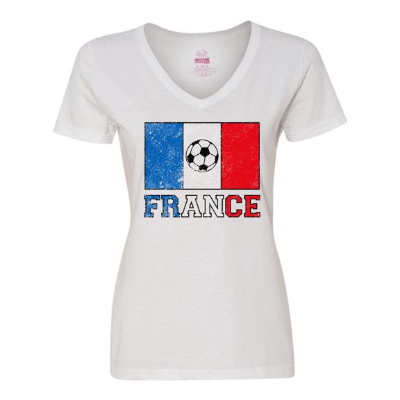 Inktastic French Soccer Women's V-Neck T-Shirt