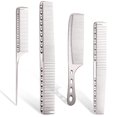 thumbnail image 1 of Space Aluminum Hair Comb 4 Metal Hair Combs Long and Short Hair Combs (Silver), 1 of 5