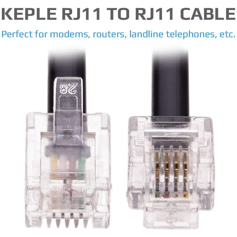 RJ11 Cable ADSL 3ft Extension Lead Phone Cord Telephone Plug High Speed  Xfinity Internet Broad Male to Male Router