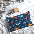 thumbnail image 5 of Goofa Ocean Floor Animals Print Plush Throw Pillow Case, Soft Velvet with Hidden Zipper, Decorative Cushion Cover for Sofa, Bed, Car, and Home Décor-16"x24", 5 of 6