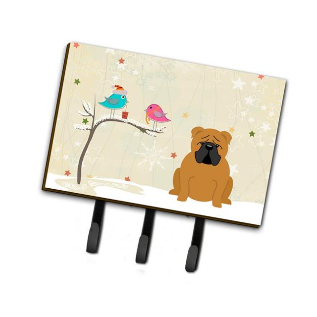 Christmas Presents Between Friends English Bulldog Red Leash or Key Holder