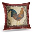 thumbnail image 1 of RYLABLUE Farm Red Rooster Chickens Cream Throw Pillowcase Cushion Case Cover, 1 of 1