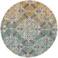 thumbnail image 3 of SAFAVIEH Evoke Keith Damask Distressed Area Rug, Grey/Ivory, 3' x 3' Round, 3 of 7