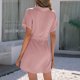 thumbnail image 4 of Vestido de verano, vestido camisero para mujer, vestido de oficina puro, camisa de manga corta, máxima comodidad, 4 of 6
