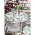 thumbnail image 4 of Outdoor Tablecloth with Umbrella Hole and Zipper, Blue Green Eucalyptus Round Table Cloth 60 Inch Waterproof Tablecloth, Spring Botanical Leaves Weeping Picnic Table Cover for Patio Camping, 4 of 7