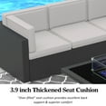thumbnail image 2 of 8 Piece Patio Furniture Set with 44" Propane Gas Fire Pit Table, Outdoor Sectional Conversation Set Wicker Rattan Sofa Set with Coffee Table, 2 of 7