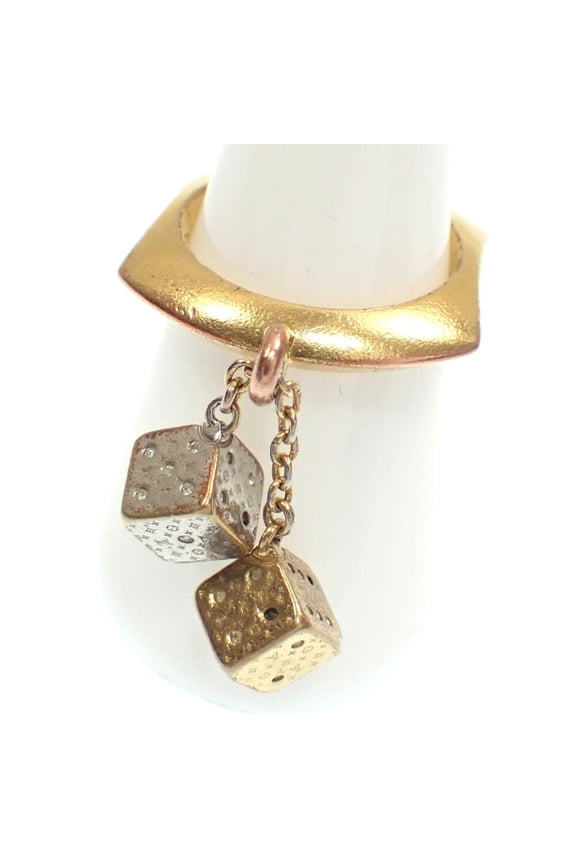 Pre-Owned Louis Vuitton Lucky Gram Ring for Women, GP Size 15, Gold Color, Dice Ring, M62824