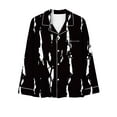 thumbnail image 5 of Lmnyox Women's Pajamas 2 Piece Sleepwear Set Print Long Sleeve Button Down Shirt and Pajama Pants Soft Lounge Set, 5 of 7