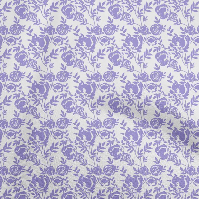 oneOone Georgette Viscose Violet Fabric Floral Craft Projects Decor Fabric Printed By The Yard 42 Inch Wide