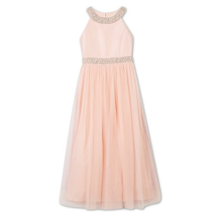 Pearl Embellished Long Occasion Dress (Big Girls)