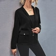 thumbnail image 3 of Vedolay Fall Tops for Women Womens Casual Long Sleeve Lapel Open Front Button Work Business Jackets with Pockets,Black L, 3 of 5