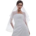 thumbnail image 3 of 2T 2 Tier Pencil Finished Edge Bridal Wedding Veil, 3 of 7