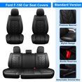 thumbnail image 3 of Ford F150 Truck 2009-2014, Black, PU Leather, Cushion Protector, Full Set Seat Covers, 3 of 10