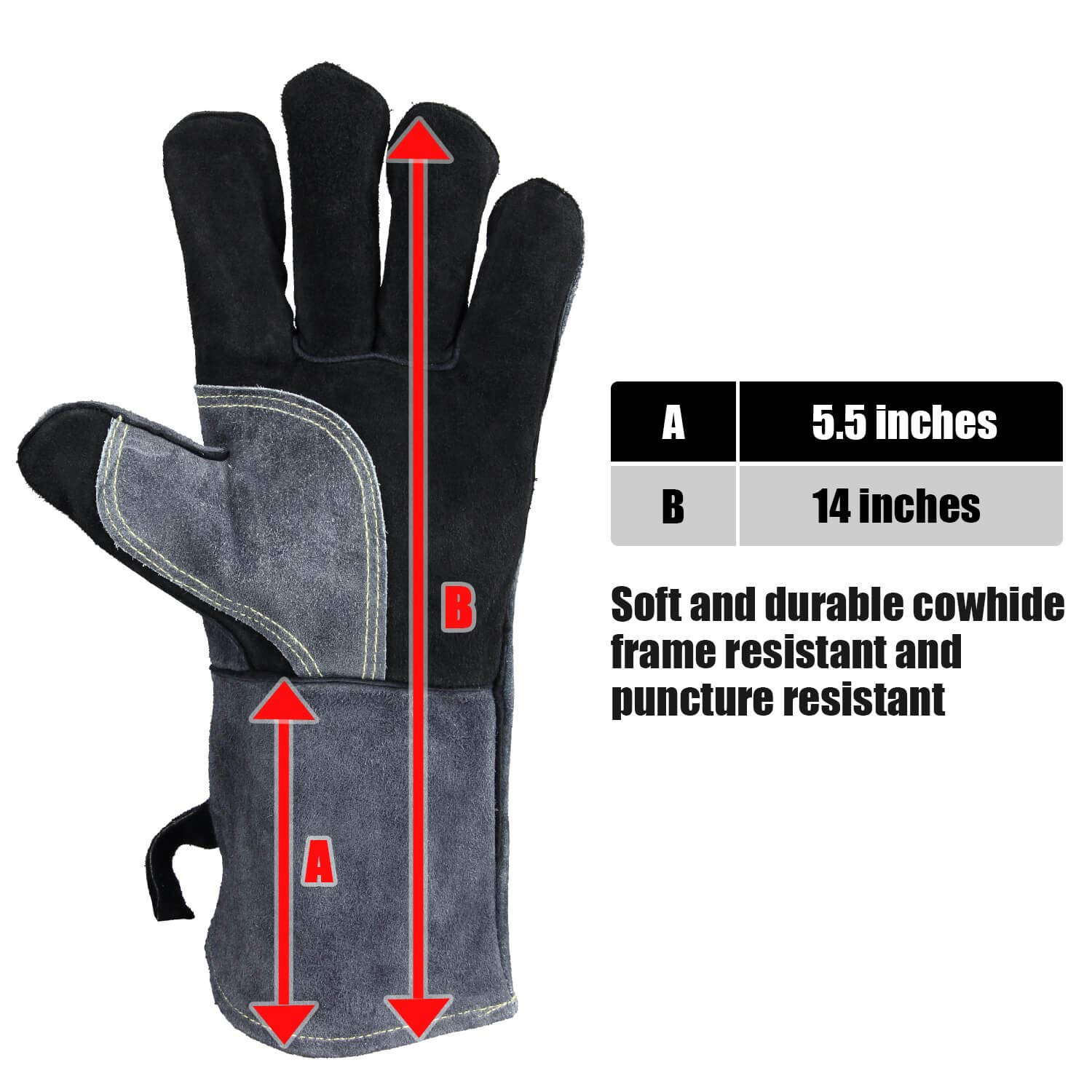 OZERO Oven Mitts Men BBQ Gloves: 932°F Heat Resistan Gloves - Grill Gloves  for Kitchen Cooking Pot Holders