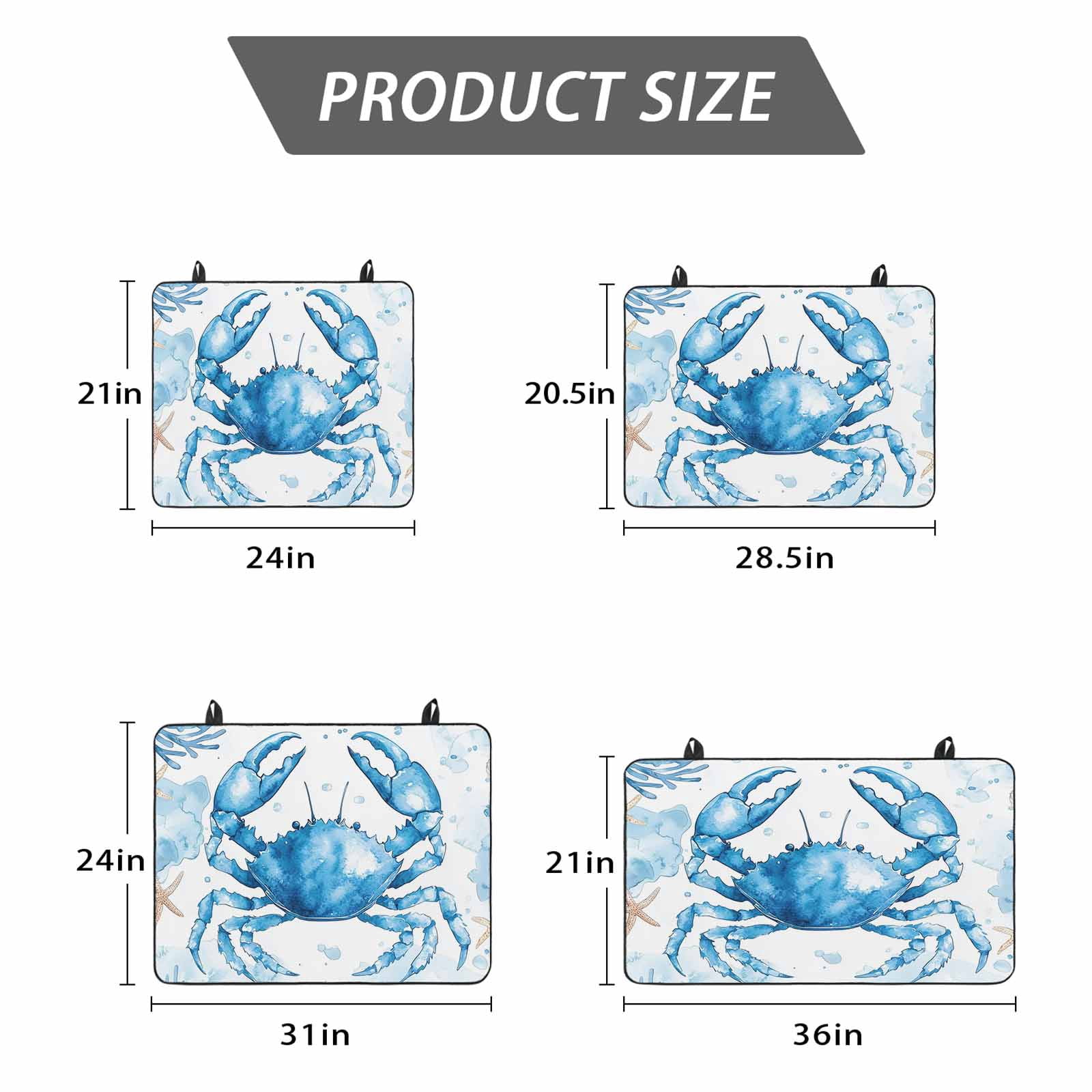 Coastal Crab Stove Top Cover for Electric Stove, Heat-proof & Non Slip Glass Top Stove Cover Protector, Summer Beach Starfish Coral Nautical Kitchen Flat Cooktop Rubber Mat 24x21 Inches