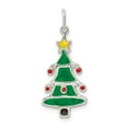 thumbnail image 3 of 925 Sterling Silver Polished Enamel Christmas Tree Shaped Pendant, 3 of 6