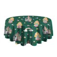 thumbnail image 5 of Green Princess Castle Pattern Round Tablecloth 60"x60",Wrinkle Wipeable Table Cloth for Kitchen Dining Room Picnic Patio Party, 5 of 6