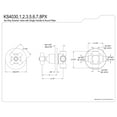 thumbnail image 2 of Kingston Brass KS4033PX Restoration Single-Handle Six-Way Diverter Valve with Round Trim Kit, Antique Brass, 2 of 4