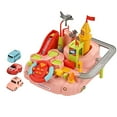 thumbnail image 3 of Conjunto de vehículos de juguete, 6 configuraciones, pista de carreras, juego de aventuras de coches para divertirse. rosa, 3 of 9