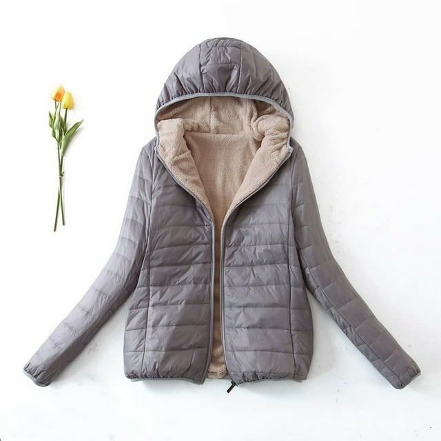 Parkas de manga larga para mujer, chaqueta de algodón polar, abrigo de lana de cordero cálido, abrigo tipo suéter, abrigo para mujer