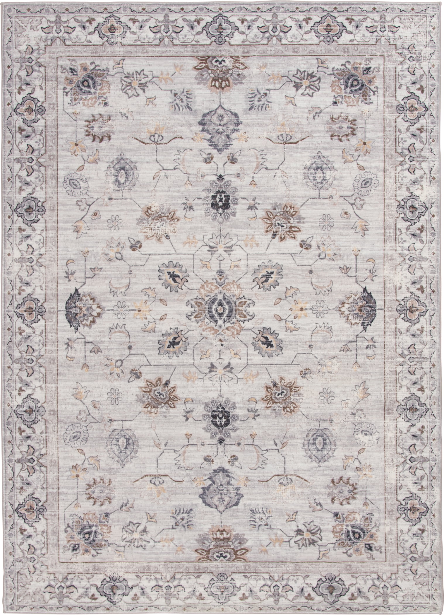 Better Homes & Gardens Persian Blooms Ivory Faux Fur Indoor Area Rug, 7'x9'10"