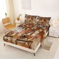 thumbnail image 2 of Castle Fairy Glamour Bow Bed Sheets 4-Piece,Shiny Heels Full Size Sheets,Metallic Gold,1 Fitted Sheet, 1 Flat Sheet and 2 Pillowcases, 2 of 6