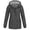 A-Gray, variant on Women Casaul Solid Jackets Outdoor Plus Size Drawstring Zipper Hooded Raincoat Windproof Tops Coat With Pocket