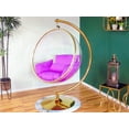 thumbnail image 2 of SK CHUMRA Gold Bubble Chair Acrylic Swing with Stand, Cushion, Gold finish, 2 of 5