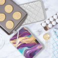 thumbnail image 5 of ALAZA Purple Golden Marble Pot Holders Set of 2 Heat Resistant Kitchen Oven Mitts, 5 of 7