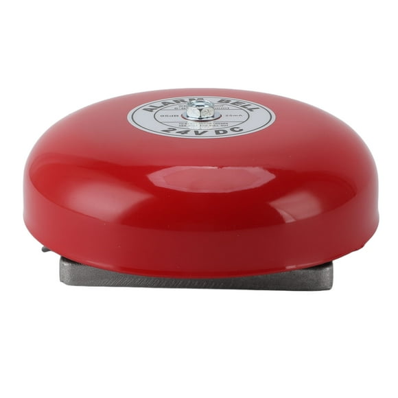 Electric Alarm Bell, Wall Mount 95db Powerful Red Fire Alarm Bell 6in Volume for School