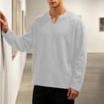 thumbnail image 6 of KyCheLot Mens Long Sleeve Shirt V Neck Textured Tops Oversized Casual Athletic Fashion Streetwear Pullover, 6 of 8