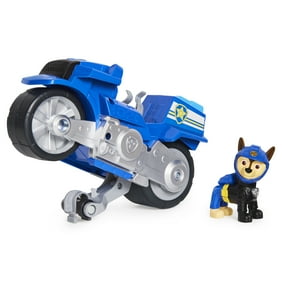 PAW Patrol, Moto Pups Marshallâs Deluxe Pull Back Motorcycle Vehicle with Wheelie Feature and